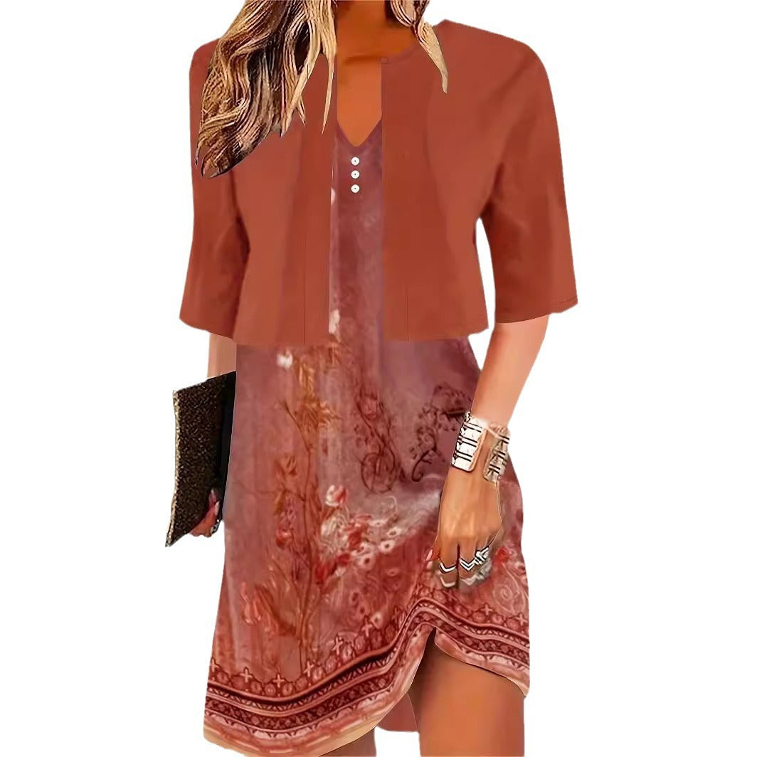 Valenzora | Elegantes zweiteiliges Kleid mit langem Rock