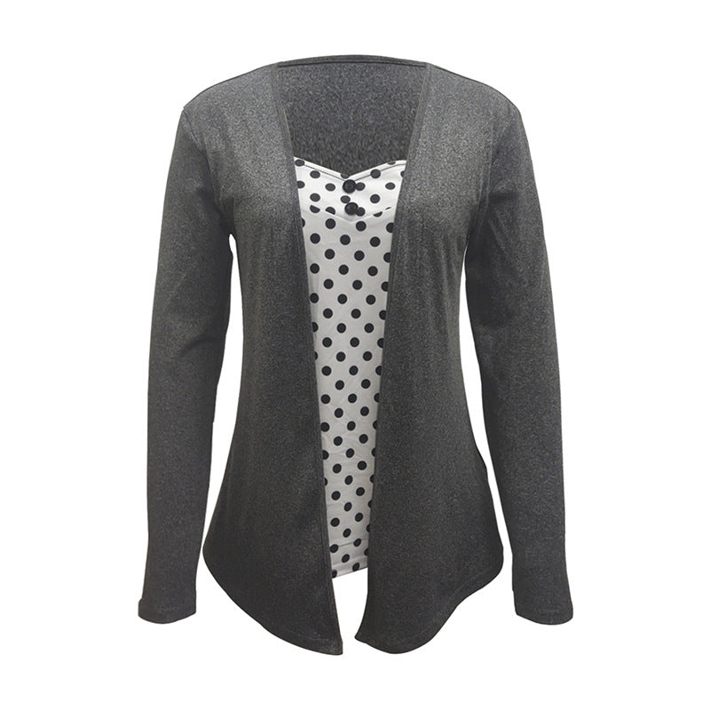 Damen-Cardigan mit glänzendem Finish und entspanntem Fall, Größe S