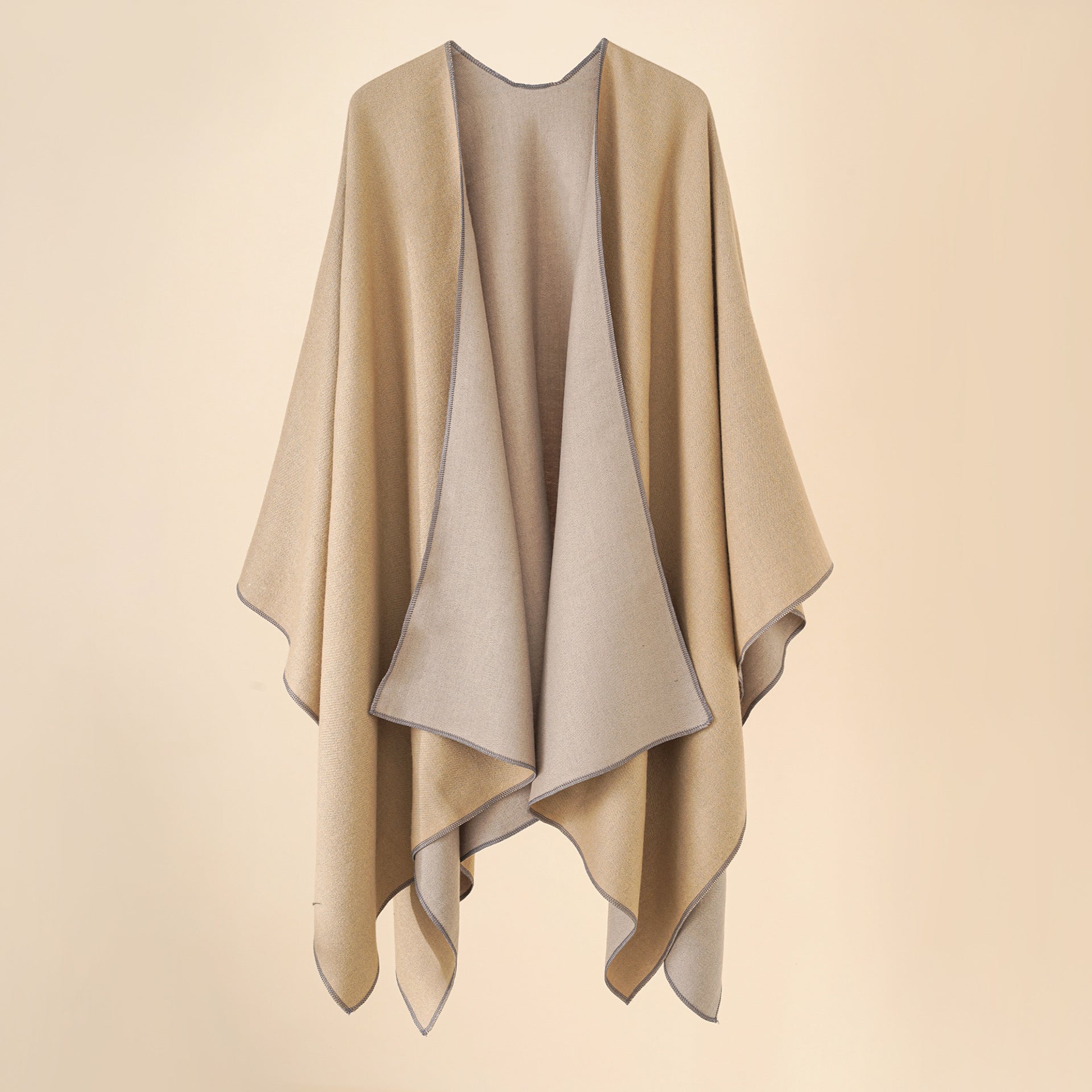 Bequemer Damen-Poncho aus einem weichen Wolle-Mix mit elegantem Schnitt, Größe [size missing]