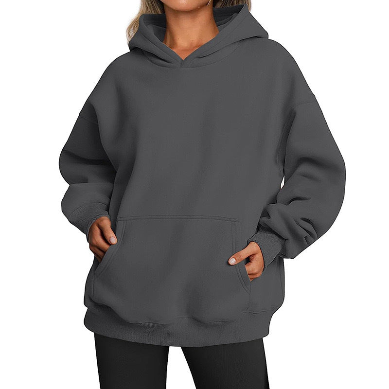Oversized Hoodie für Damen aus weicher Baumwollmischung mit praktischen Taschen, Größe S