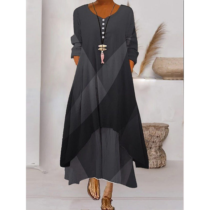 Valenzora | Maxikleid mit langen Ärmeln und Knopfverschluss