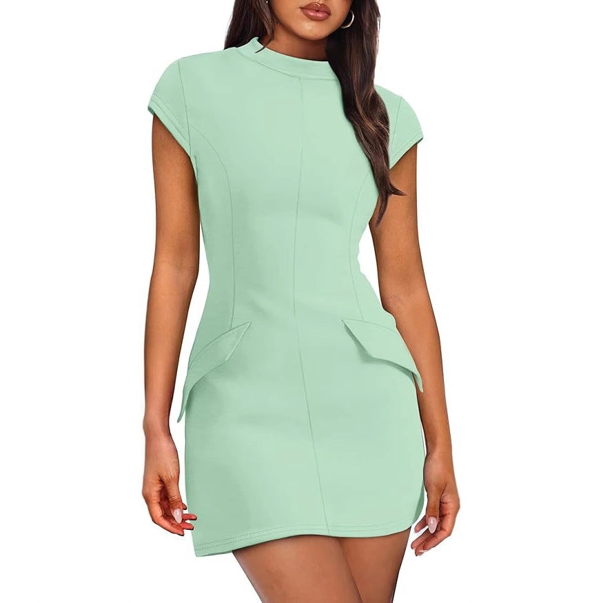 Women's Bodycon Dress with Convenient Pockets Drune