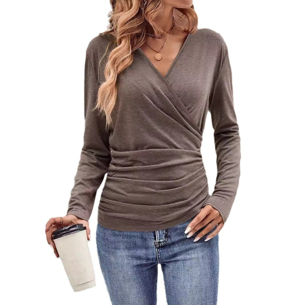 Damen-Wickeloberteil aus weichem Jersey mit figurbetontem Schnitt, Größe [size]