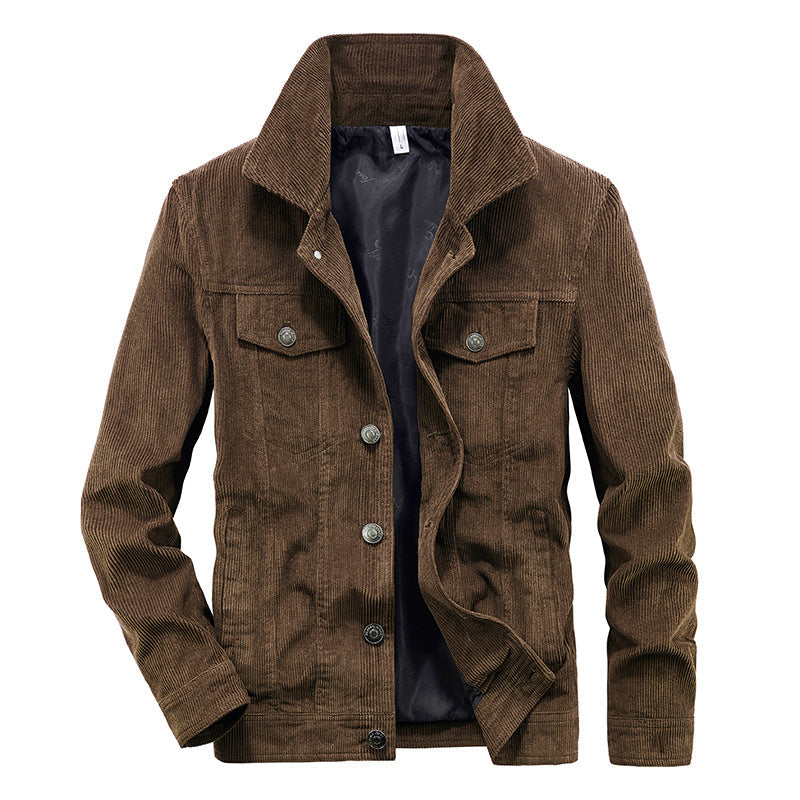 Valenzora | Lässige langärmelige Cordjacke mit Knöpfen