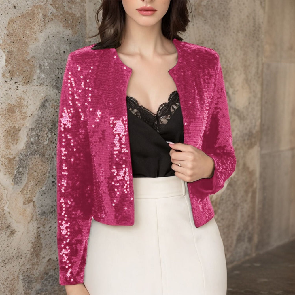 Women's sequined jacket in a modern cut, size