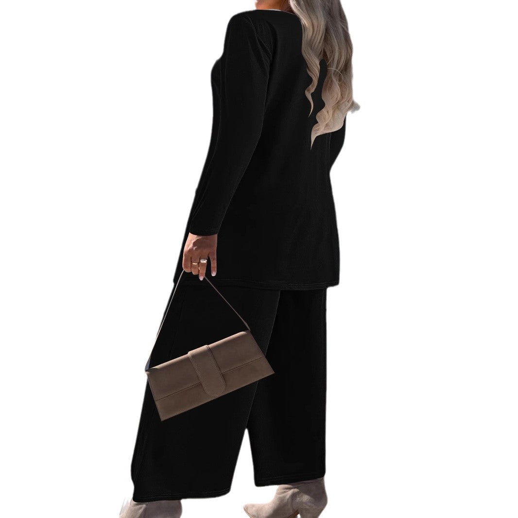 Elegantes zweiteiliges Set für Damen mit lockerer Jacke und bequemer Hose, Größe