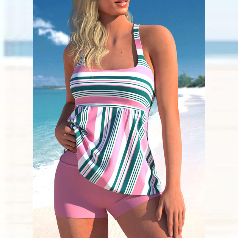Valenzora | Tankini Set with Striped Print
