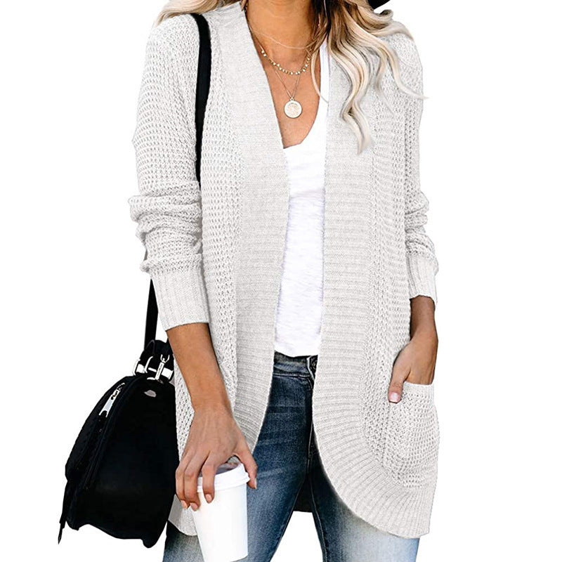 Damen-Cardigan mit offener Passform und Seitentaschen, Größe