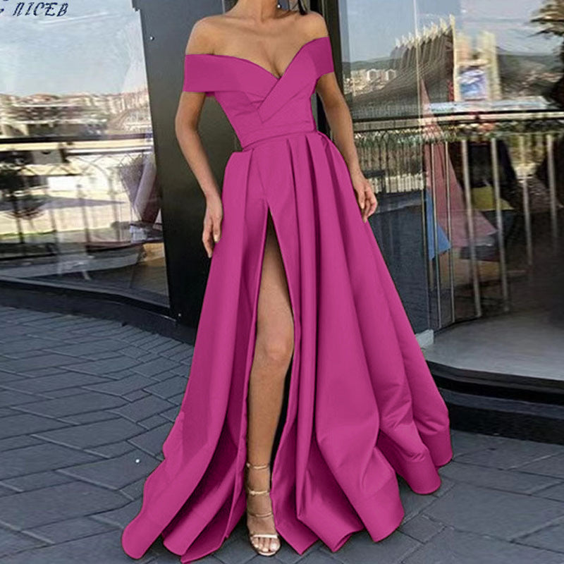 Valenzora | eBay Satin Multicolored Deep V-Neck Dress