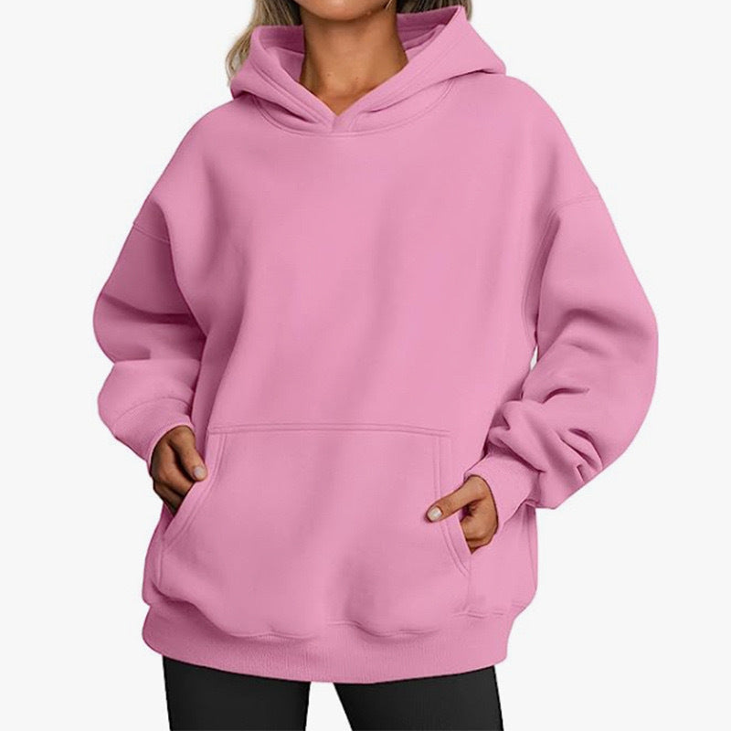 Oversized Hoodie für Damen aus weicher Baumwollmischung mit praktischen Taschen, Größe S