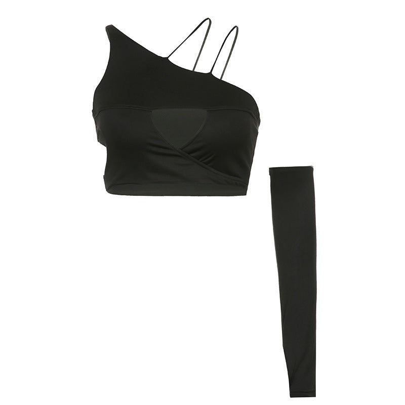 Asymmetrisches Crop-Top für Damen mit Cut-Out-Details und elegantem Design, Größe Valenzora