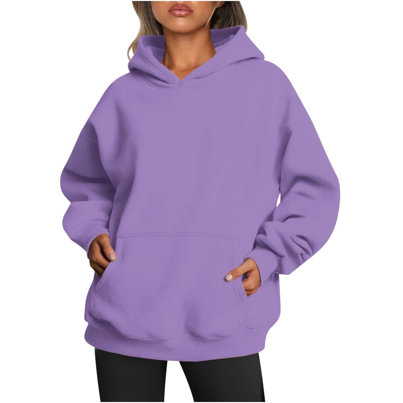 Oversized Hoodie für Damen aus weicher Baumwollmischung mit praktischen Taschen, Größe S
