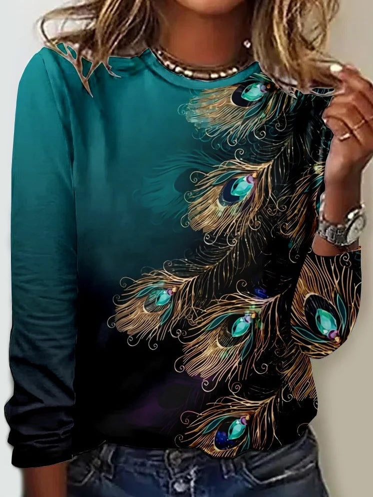 Valenzora | Printed crew neck T-shirt