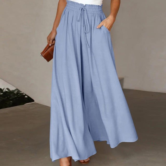 Valenzora | Lightweight women's wide-leg linen trousers for spring and summer