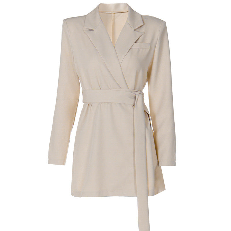 Valenzora | Schwarzes Blazer-Kleid mit V-Ausschnitt
