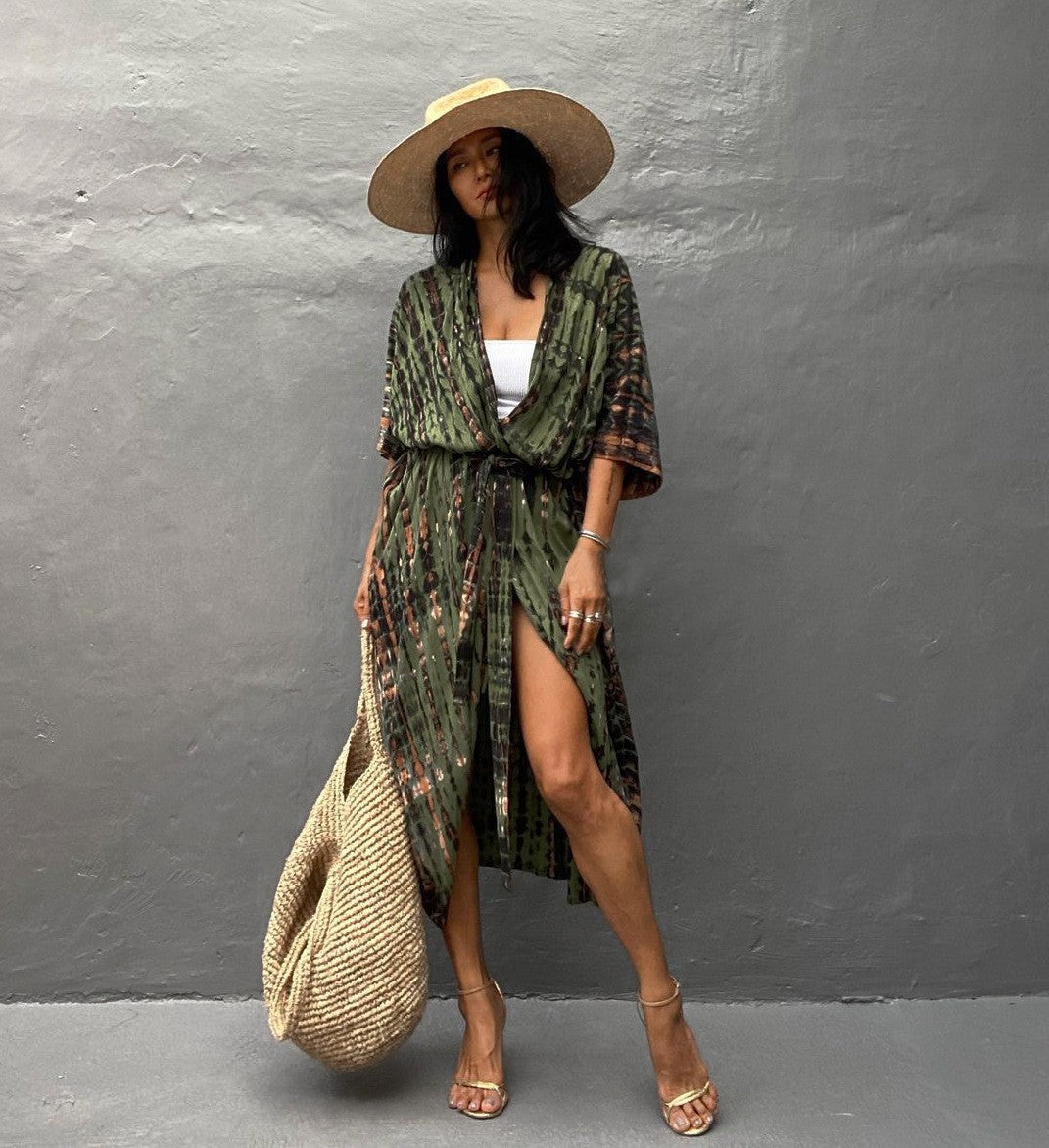 Women's beach kimono size