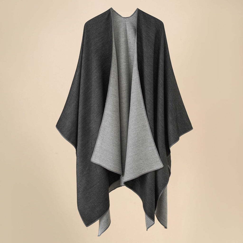 Bequemer Damen-Poncho aus einem weichen Wolle-Mix mit elegantem Schnitt, Größe [size missing]