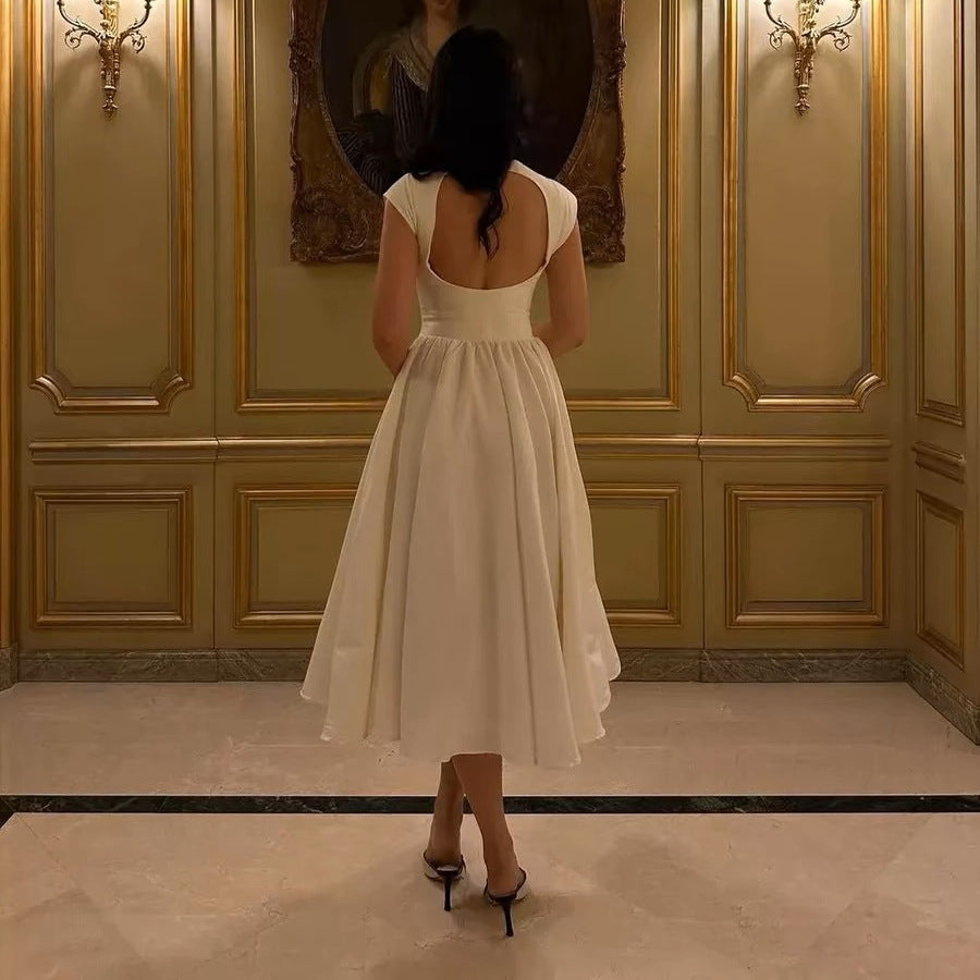 Damen A-Linien-Kleid mit elegantem Bustier-Oberteil und schwingendem Rock, Größe