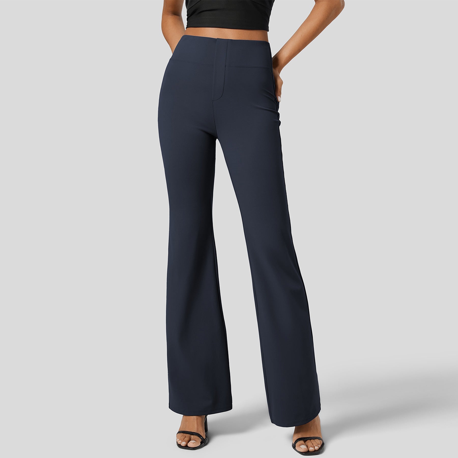 Valenzora | High-waisted, butt-lifting, wide-leg sports micro-pull-on pants