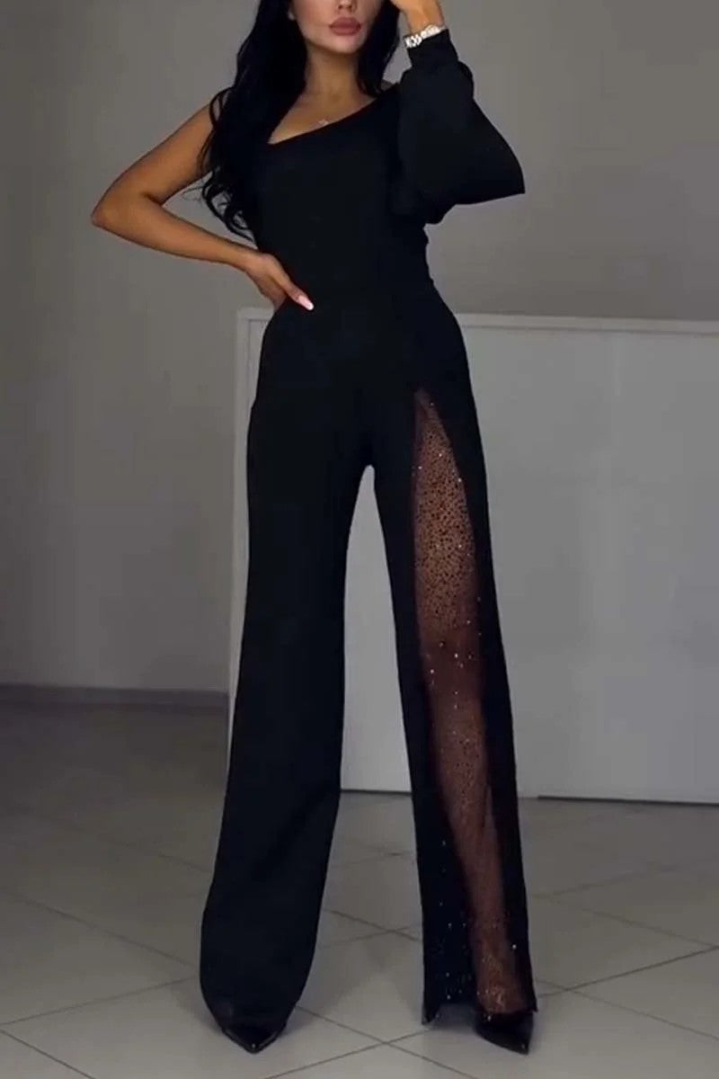 Valenzora | Sexy one-sided high-slit jumpsuit