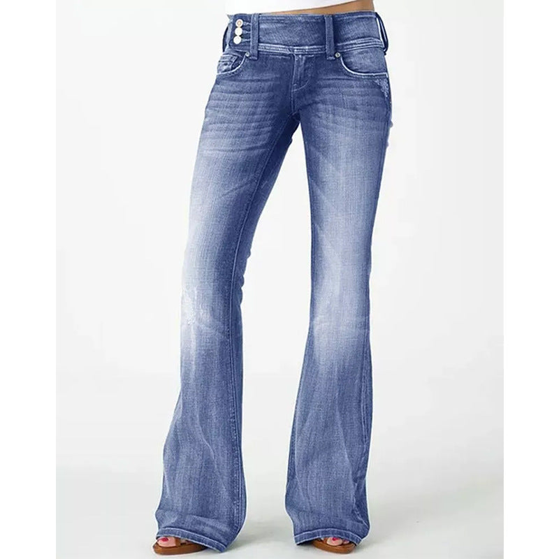 Valenzora | Popular Vintage Side Button High Waist Skinny Jeans