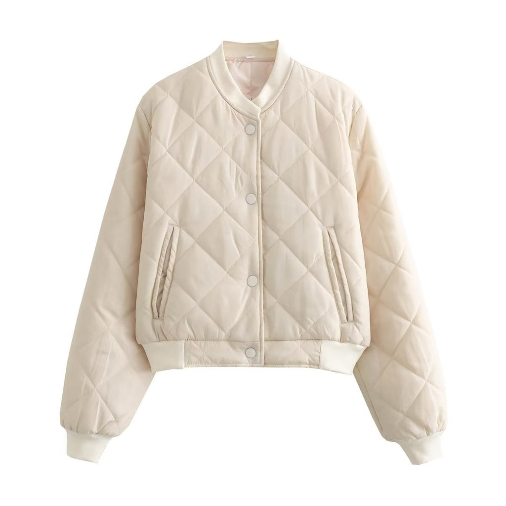 Valenzora | Argyle pattern bomber jacket for women