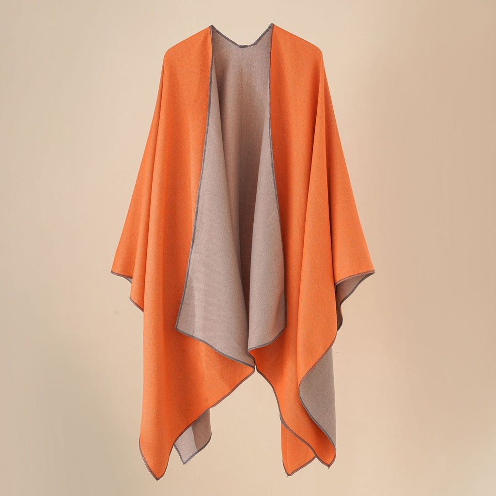 Bequemer Damen-Poncho aus einem weichen Wolle-Mix mit elegantem Schnitt, Größe [size missing]