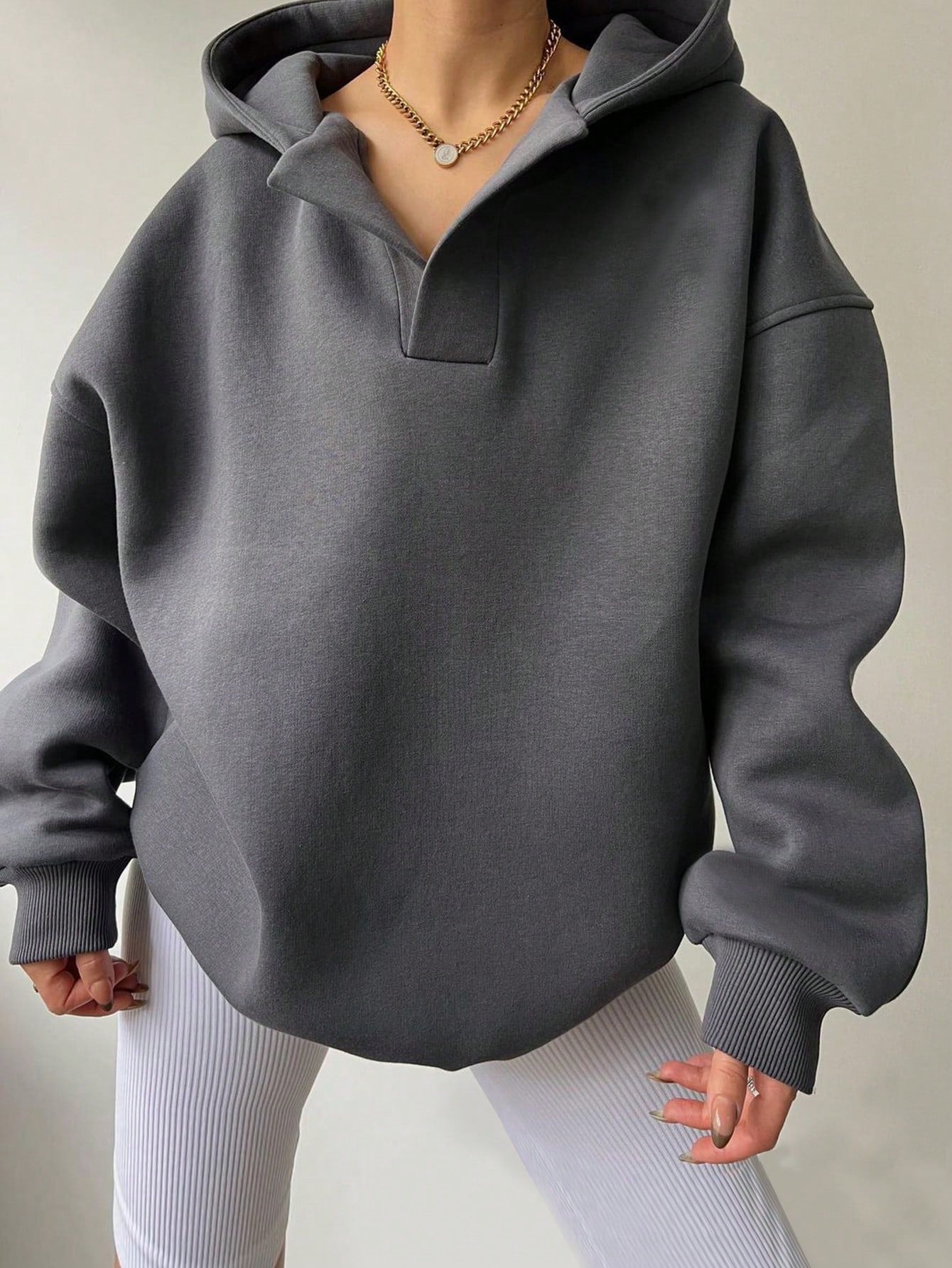 Women's Oversized Hoodie with Kangaroo Pocket, Size