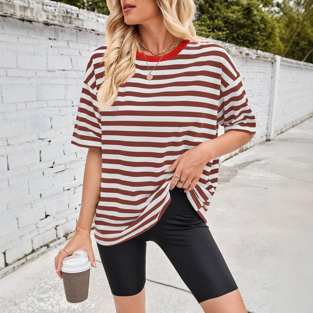Women's Plus Size Striped T-Shirt Size
