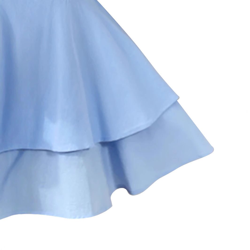 Luftiges Mini-Damenkleid mit Off-Shoulder-Design und edlem Volant, Größe Valenzora
