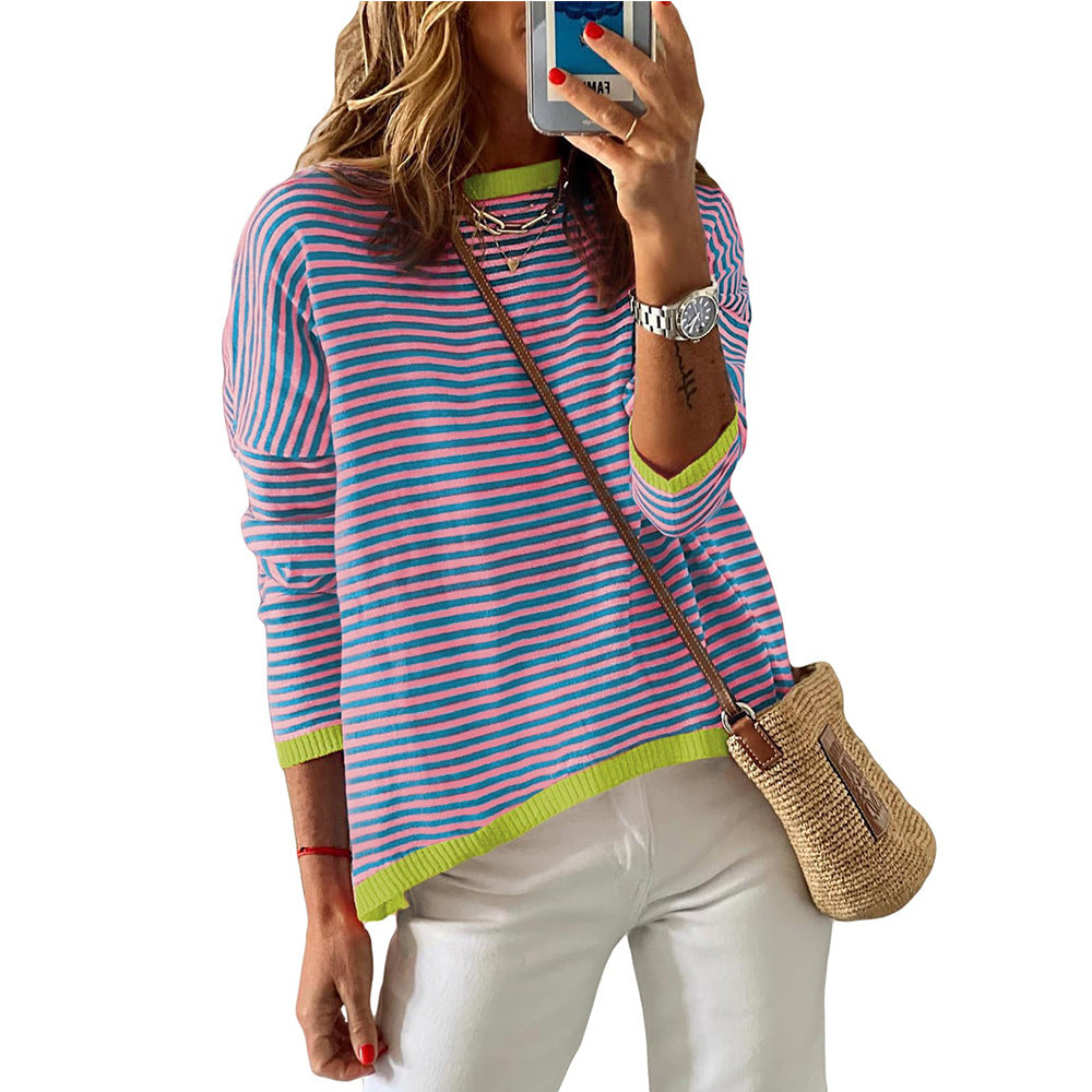 Women's casual striped sweater, size