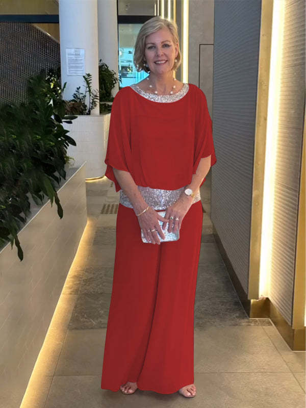Eleganter Damen-Jumpsuit mit schimmerndem Bund, Größe