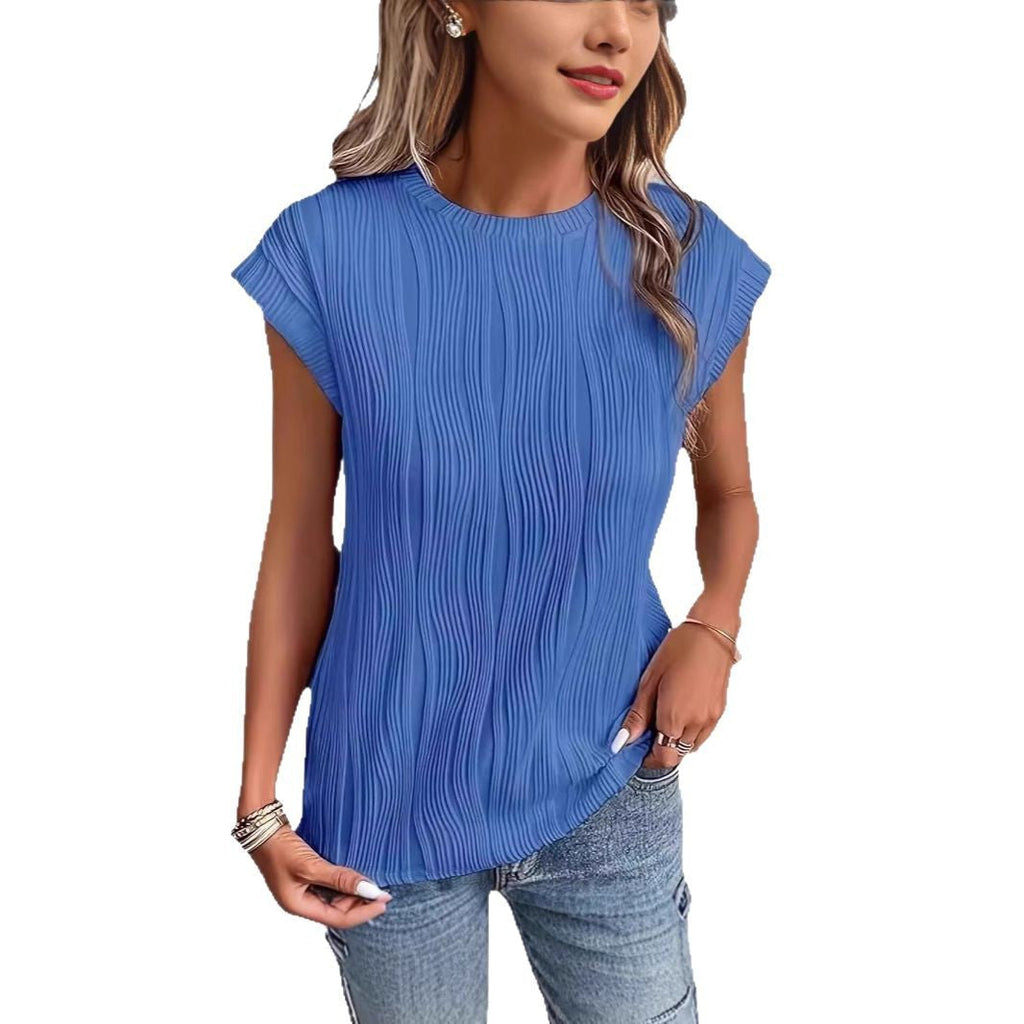 Damen lässiges Faltenhemd mit modischem Schnitt und entspanntem Look, Größe S