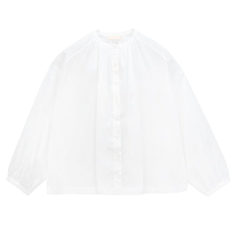 Damenbluse mit Stehkragen und eleganter Knopfleiste, Größe
