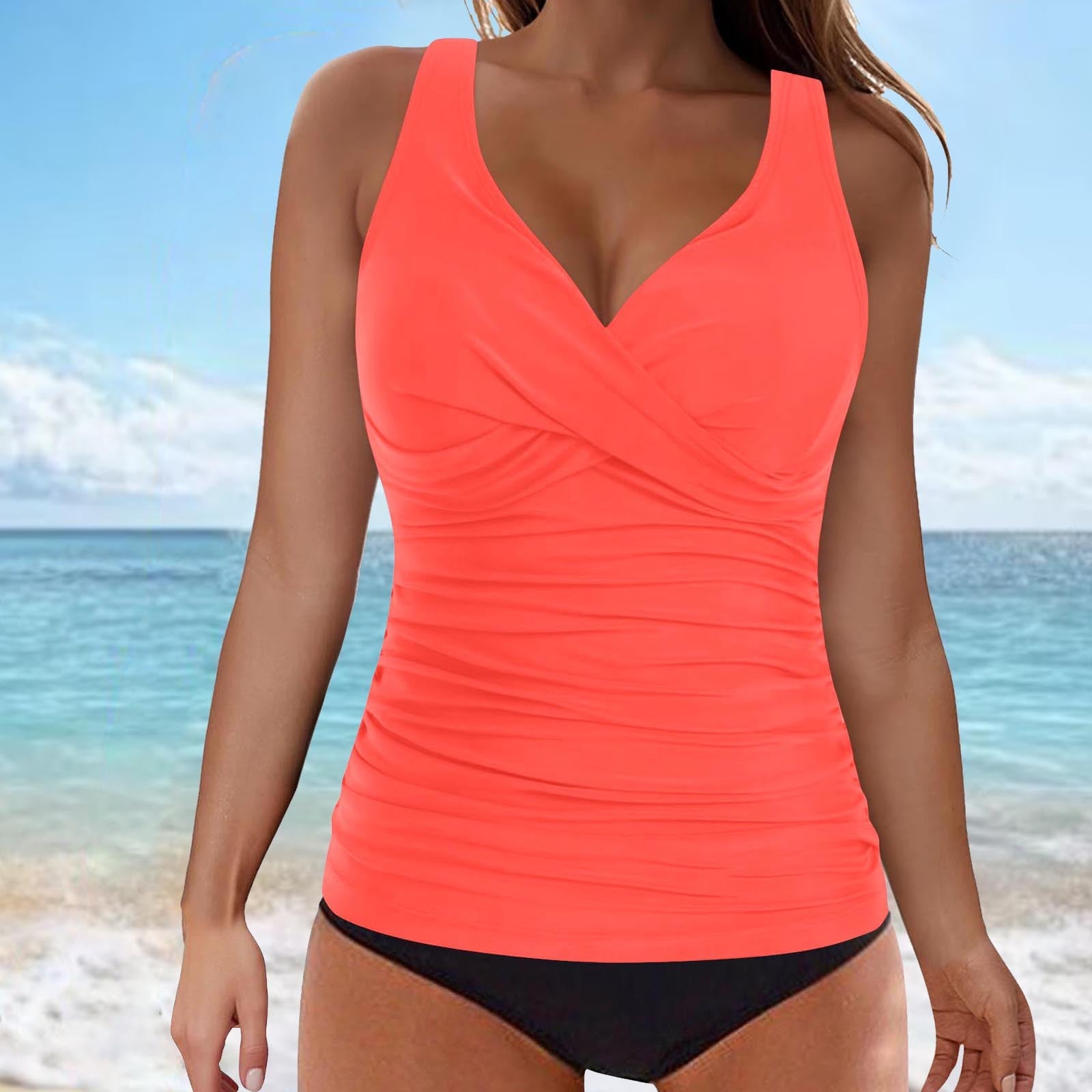 Valenzora | Tankini-Set mit Bauchkontrolle, Haken-Design und Print