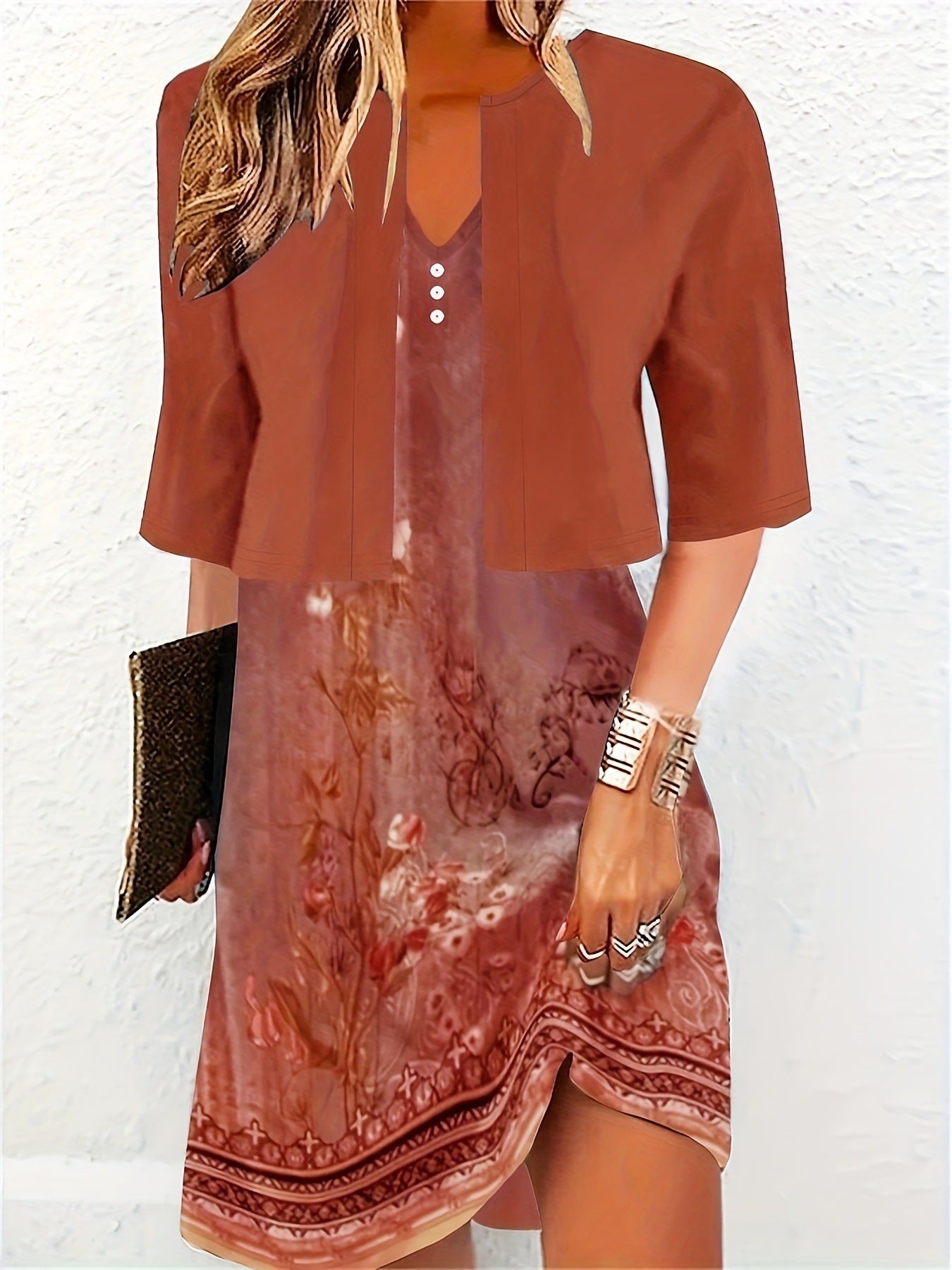 Valenzora | Elegantes zweiteiliges Kleid mit langem Rock