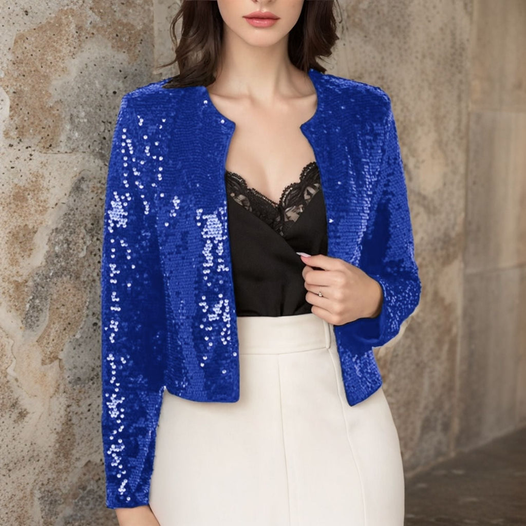 Women's sequined jacket in a modern cut, size