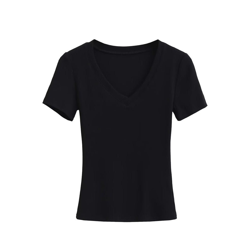 Damen V-Ausschnitt T-Shirt aus hochwertiger Baumwolle mit bequemer Passform, Größe [Größe fehlt]