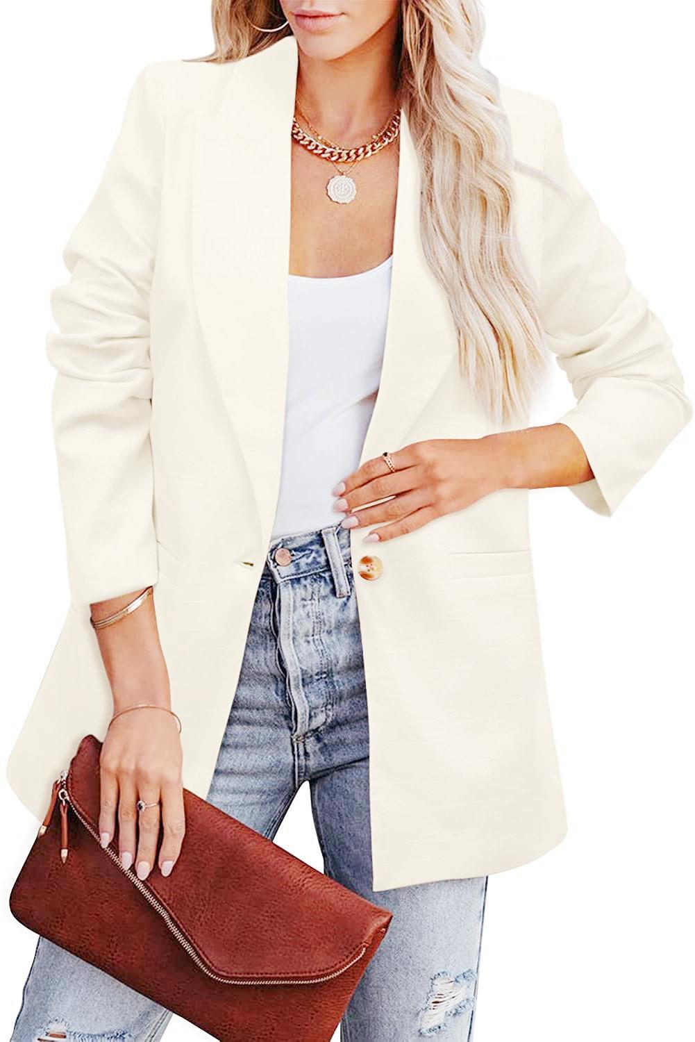 Eleganter Damen-Blazer in lässigem Schnitt mit zwei Taschen, Größe S