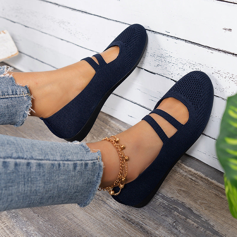 Valenzora | Flat slippers with strap across the instep and flat sole for women
