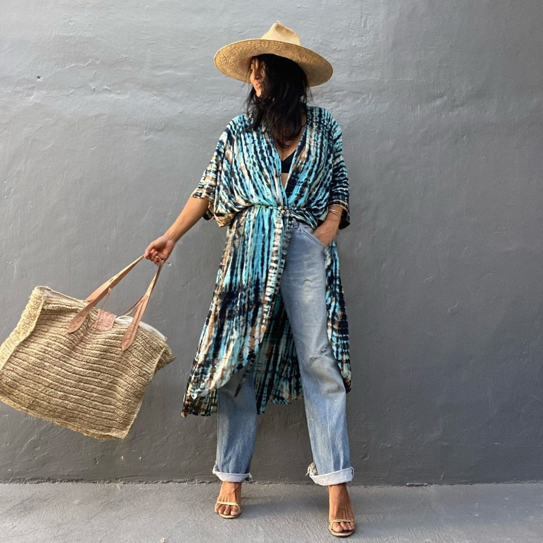 Women's beach kimono size