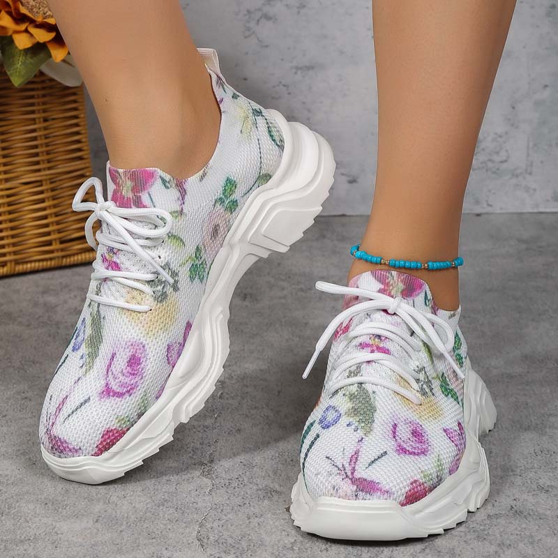 Valenzora | Casual sneakers with floral print