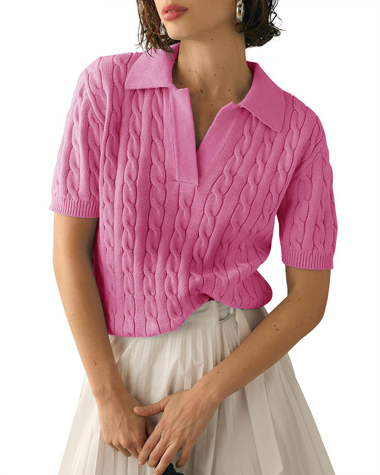 Valenzora | Pullover mit Polokragen und Zopfmuster