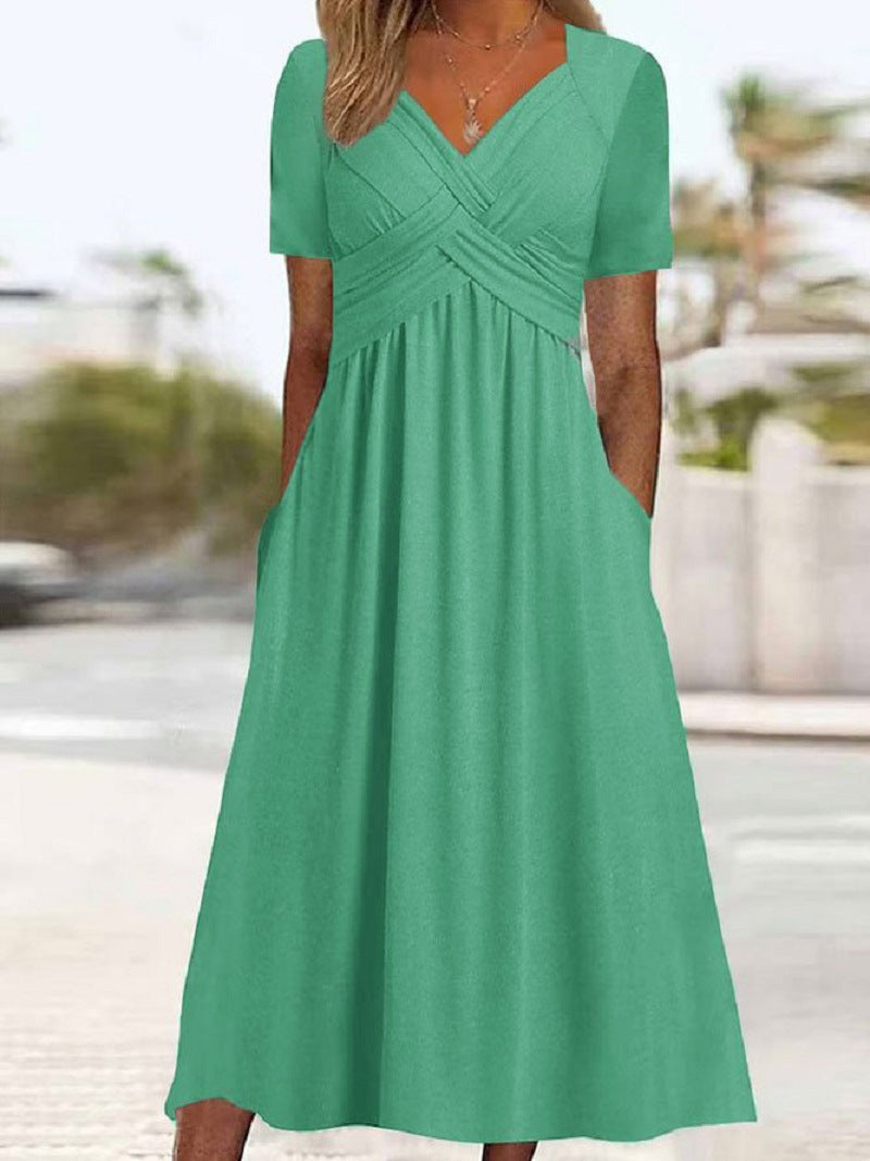 Valenzora | Crossover midi dress for a stylish look