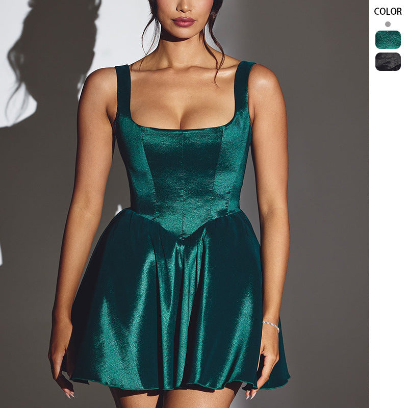 Damen-Minikleid mit elegantem Bustier und Tellerrock, Größe