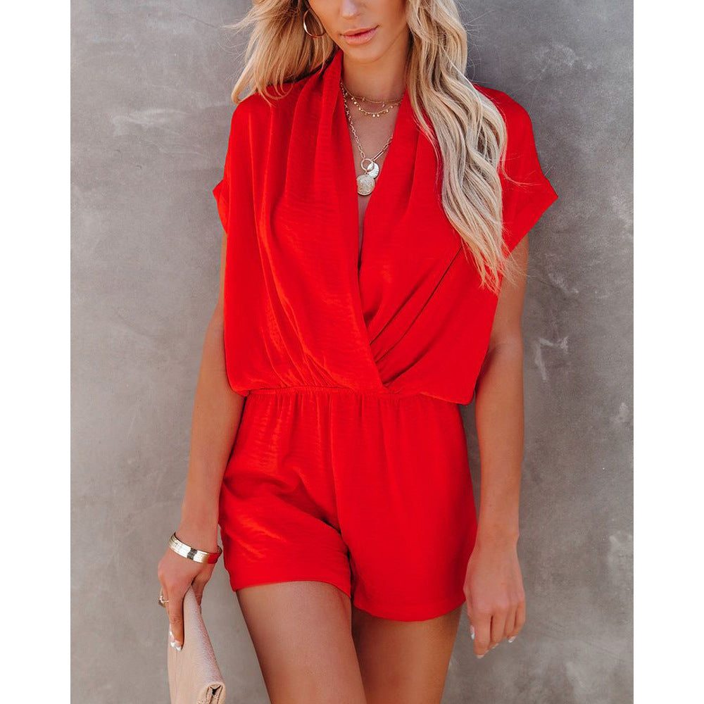 Valenzora | Spring Summer Sexy V-Neck Loose Comfortable Overalls Home Multi Colour One-Piece Clothing Women