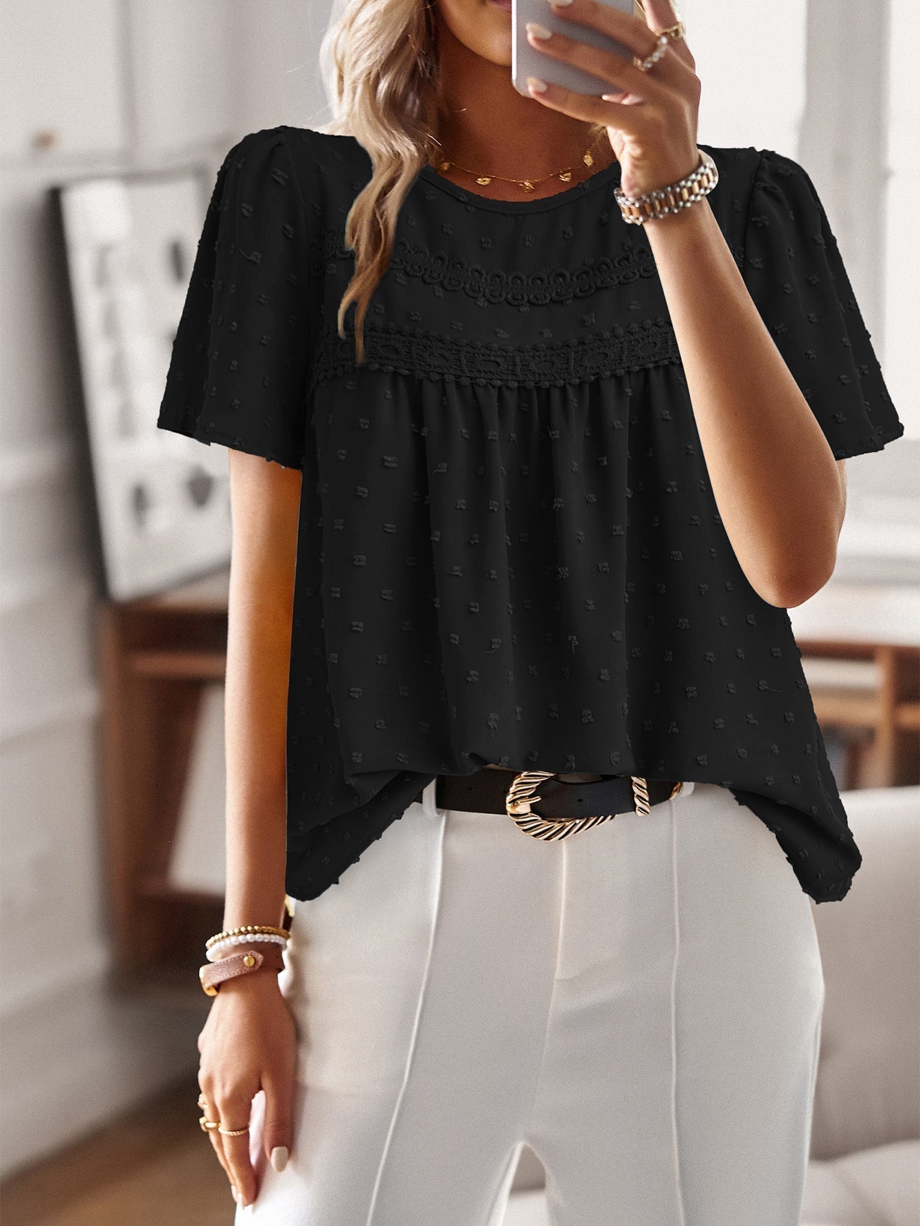 Valenzora | Loose-fitting solid-color women's shirt