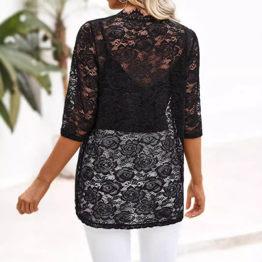 Valenzora | Patchwork-Spitzenbesatz Lace Jacket Top