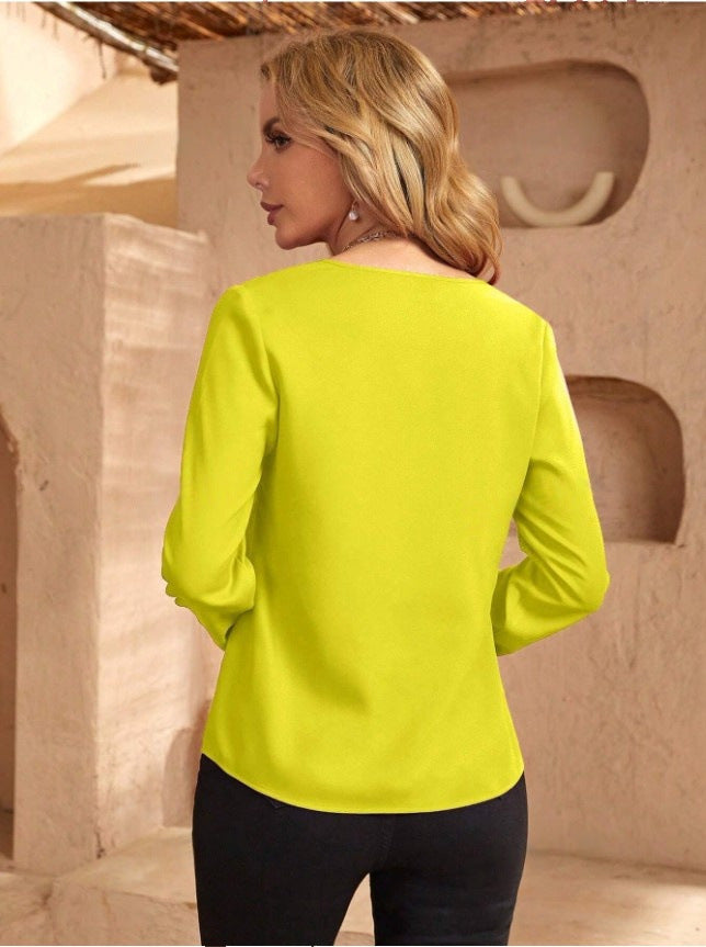 Valenzora | Women's Satin Blouse Imitation Silk Shirt