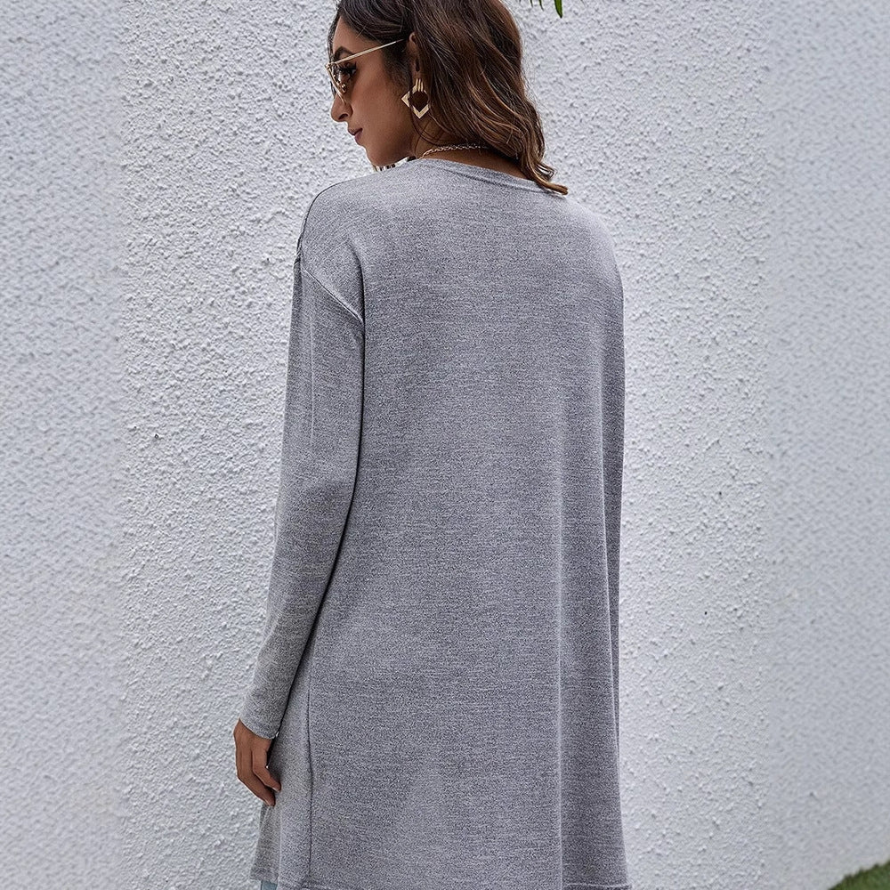 Damen-Strickjacke mit lockerer Passform und praktischen Taschen, Größe S